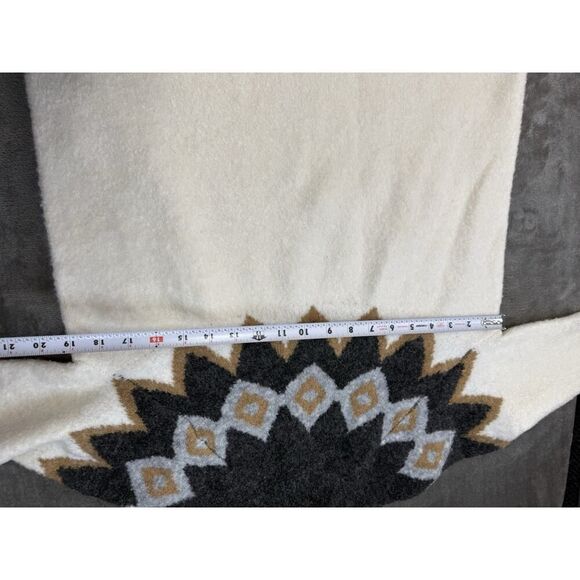 Abercrombie & Fitch Nordic Fair Isle Sweater White Gray Size S Soft Cozy Warm - Picture 5 of 9